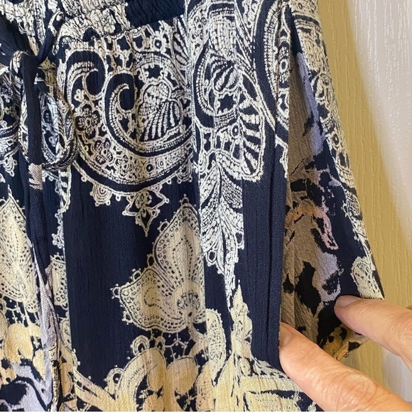 Raga Anthropologie Jolie Off Shoulder Ruffled Smocked Jumpsuit Medium NWT - Picture 8 of 13